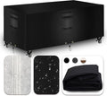 Heavy Duty Patio Furniture Covers Waterproof, 600D Outdoor Furniture Cover Waterproof for Sectional Sofa Couch, Outdoor Dining Table and Chair Set Covers 138''L x 76''W x 28''H, Black