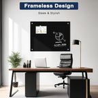 Black Dry Erase Board, 6' x 4' Magnetic Glass Whiteboard for Wall,72" x 48" Large Black Glass Magnetic Board with 1 Marker Tray and 10 Magnets for Office, Home, Classroom