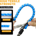Spiral Cable Wrap, 16.4ft, 33ft Wire Protection Sleeve Cover Cable Organizer Pipe Flexible Spiral Wrap Winding Tube Prevent Cat from Chewing Cables (Blue, 10mm (3/8")-33ft)
