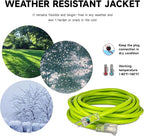 EP 30 Ft Lighted Outdoor Extension Cord - 10/3 SJTW Heavy Duty Green Extension Cable with 3 Prong Grounded Plug for Safety, UL Listed