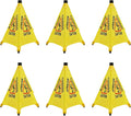 Caution Wet Floor Sign with Storage Tube 20 Inch Folding Commercial Wet Floor Pop Up Cones Slippery When Wet Sign for Restaurant, Supermarket, Restroom (6)