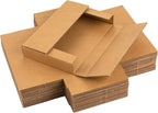 9x6x1.3 inch Shipping Boxes, Easy-Fold Multi-Depth DVD Mailer Box with Fragile Stickers for Mailing, Storing, Package, Gifts, Crafts, Business or Home, Brown, 25 Pack