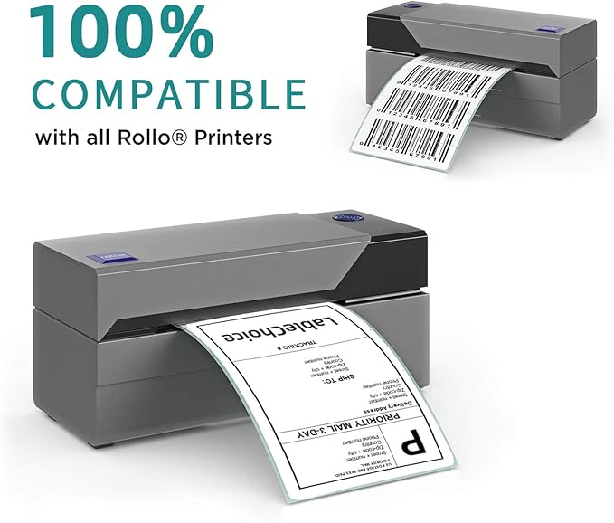 3-Proof 2"x1" Direct Thermal Barcode Labels Rolls for Zebra LP2824 ZD411 ZD410 ZD421 ZD420 GK420D, 12 Rolls 15600 Pcs Waterproof Return Address Label Used with Rollo MUNBYN Desktop Printer