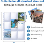 9 Pocket Card Sleeves, Holds 900 Cards, Trading Card Binder Sleeves, 3 Ring 9 Pocket Pages for Sports Cards, Coupons, Game Cards, 50 Pack