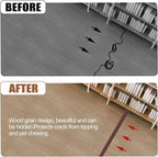 MYFAMIREA 5FT Floor Cord Cover for Wire Self Adhesive Cable Cavity Management PVC Extension Cord Hider Power Floor Wire Protector Cover Prevent Cable Trip for Office Home Outdoor (Brown, 1.97'')