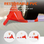 Traffic Safety Cones with Reflective Collars, Orange Construction Cone, Restorable Parking Cones, Heavy Duty Road Cones for Parking Lot, Traffic Control, Driveway Road Parking (4, 28 inch)