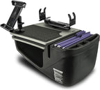 AutoExec AE-GMCD-PI-TAB-PS-GT GripMaster Car Desk for Your Vehicle Workstation and Mobile Office, Grey with 400 watt Power Inverter, Tablet Mount and Printer Stand