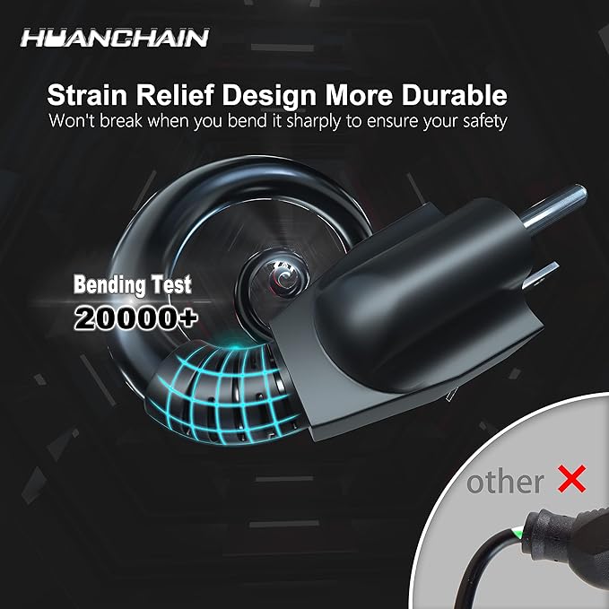 HUANCHAIN 6 FT（2 Pack） 16 Gauge Black Indoor Outdoor Extension Cord Waterproof, Flexible Cold Weather 3 Prong Electric Cord Outside, 13A 1625W 125V 16AWG SJTW, ETL Listed