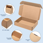 Shipping Boxes 7x5x2" 25 Pack - Brown Corrugated Cardboard Box Mailing for Small Business, Kraft Medium Literature Mailer Packaging Supplies