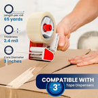 36 Rolls [Upgraded] Clear Premium Packing Tape, 65 Yards, 2.2 mil, Heavy Duty Packaging Tape for Shipping, Moving, Sealing - Stronger & Thicker