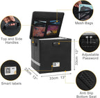 Medium Next of Kin Box Organizer with Smart Labels, Fireproof Foldable File Organizer with Combination Lock, 10 Hanging Files and 20 Category Labels for Label Documents,(M:13 * 13 * 13in)