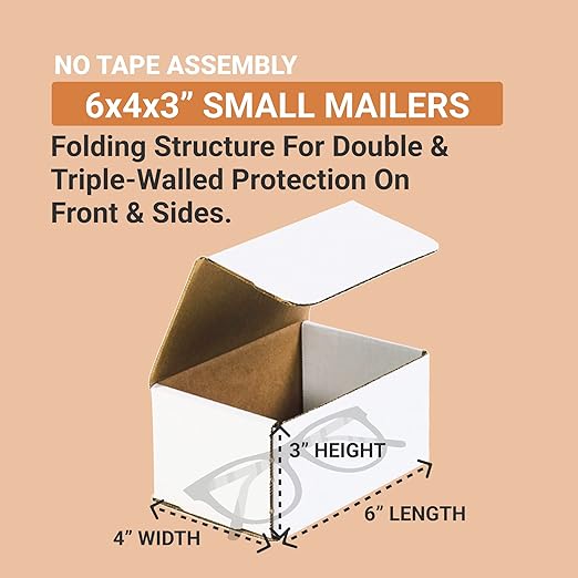 AVIDITI 6x4x3 Shipping Boxes Small (50-Pack) Heavy Duty Corrugated Cardboard Boxes for Packing, Mailing, Packaging, Moving, & Storage, Moving Supplies for Home & Office