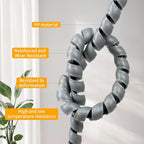 Spiral Wire Wrap, 9.84ft, 16.4ft, 33ft Spiral Cable Wrap Sleeve Hose for Computer, Power, Audio & Video Cords Stop Cord Tangle and Detangler (Grey, 8mm (5/16")-33ft)