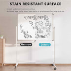 Large Rolling Whiteboard on Wheels, 48" x 36" Double-Sided Mobile White Board with Stand, 4' x 3' Portable Standing Magnetic Dry Erase Board Easel for Home Office Classroom School, Silver