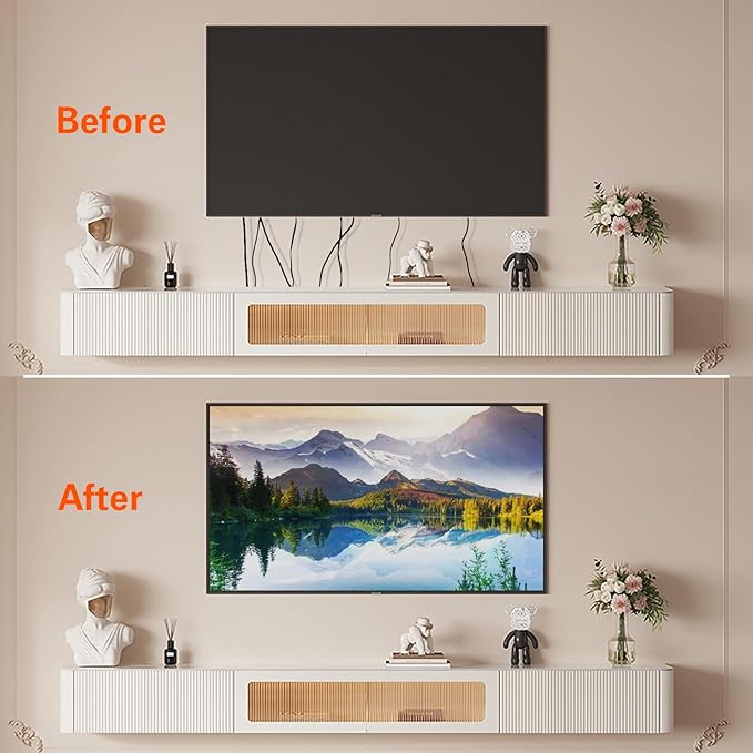 TV Wire Hider Kit for Wall Mount TV - in Wall Cable Management Kit with 2 Pass Throughs, Locking Brackets, and Hole Saw Drill Attachment