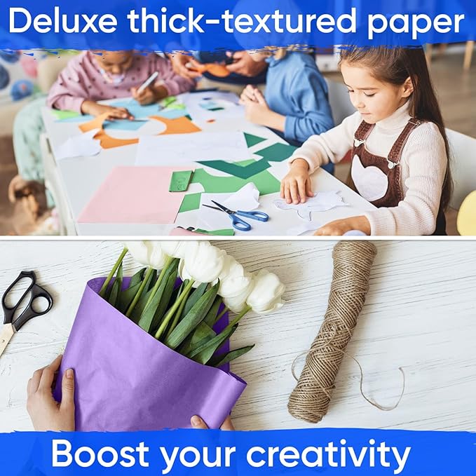 USA Made 12" x 1200" Lilac Kraft Paper Roll, 45 lbs Thickness, American Quality Colored Kraft Paper for School, Arts & Crafts, Bulletin Board - Odorless, Non-Toxic, Safe for Kids