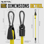 Bungee Cords with Hooks, 48 Inch Adjustable Yellow Bungee Cords with Carabiner Heavy Duty Outdoor, 8mm Thick Easy to Adjust Bungee Rope UV Resistant for Truck Bed, Bike Rack, Camping, 6 Pack