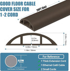 Floor Cord Covers for Wires 20FT Cable Hider Wire Cover Self Adhesive Cord Hider Floor for Offices, Homes, Workshops, Warehouses Cable Cavity 0.39" W x 0.27" H