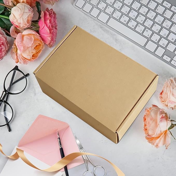 12x9x4 inches Shipping Boxes Set of 20, Small Corrugated Cardboard Box, Literature Mailer, Gift Boxes (Brown, 12x9x4)