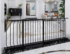 Extra Wide Baby Gate Tension Indoor Safety Gates Black Metal Large Pressure Mounted Pet Gate Walk Through Long Safety Dog Gate for The House Doorways Stairs (66.93"-71.65"/170-182CM, Black)