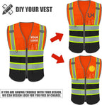 BeautyWill Custom Logo Safety Vest Class 2 High Visibility Reflective Vest for Men - Personalized Logo Team Vest