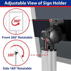 Pedestal Sign holder Stand 8.5x11inch Adjustable Standing Floor Sign Stand with Heavy Base & Snap Frame Display Stand for Indoor Outdoor Business Store Sign Holder Poster Stand (Silver)