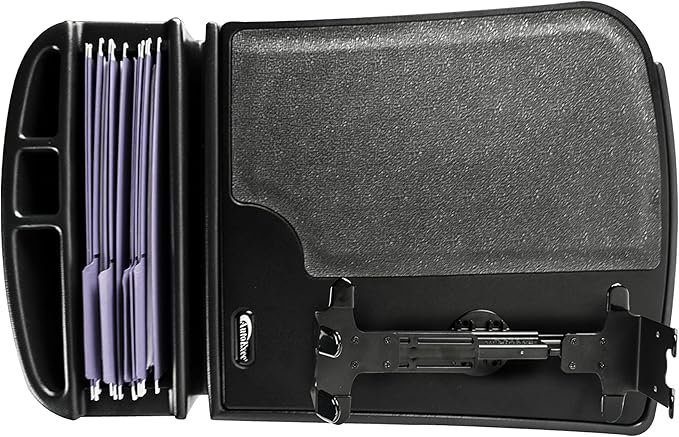 AutoExec GripMaster Car Desk for Your Vehicle Workstation and Mobile Office, Black with Printer Stand