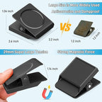 FINDMAG Extra Large Heavy Duty Magnetic Clips - 2.2 Inch, Magnetic Christmas Light Clips Lock Accessories, School Supplies, Strong for Classroom, Refrigerator, Whiteboard, Office (Black, 4 Pack)