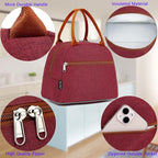 FlowFly Insulated Lunch Cooler Bag - Tote Bag Organizer for Women/Men, Red
