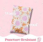 10x13 Designer Poly Mailer 100 Pack Heavy Duty Waterproof Self Seal Shipping Bags for Small Business Large Mailing Envelopes Bulk Tear Resistant Cute Packaging Pink Blooms Flowers