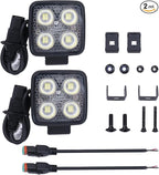 2.8 Inch 48W 5952LM LED Work Light Bar, with Shock Pad 12V Flood Light IP68 Waterproof, 2PCS LED Tractor Lights Applicable for Tractor Excavator Truck Off-Road Vehicle SUV ATV UTV