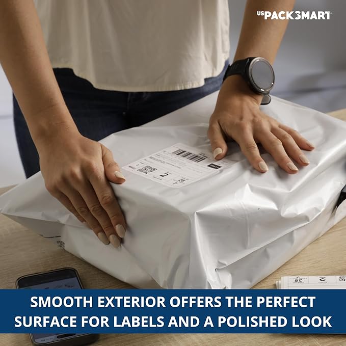 White Plastic Poly Mailers 19"x24" | Shipping Bags for Clothing, Books & Accessories | Durable Shipping Envelopes | Waterproof and Tear-Proof with Strong Self-sealing Adhesive | 100-Pack
