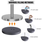 kaiyomi 4Pcs Stanchions with Red Velvet Ropes Set, 5 Feet Velvet Ropes and Posts Poles for Red Carpet Party Decoration and 360° Photo Booth (Silver)