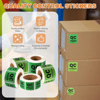 PATIKIL 360 Pcs 1 Roll QC Pass Labels, 1.5 Inch Square Inventory Control Adhesive Round Labels Food Service Quality Control Stickers for Warehouse Management Inspection, Green
