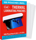 3MIL Thermal Laminating Sheets (100 Count) 11.5x17.5 inch, Dry-Erase Friendly Laminating Pouches, Compatible with Laminator, Crystal Clear Laminated Finish