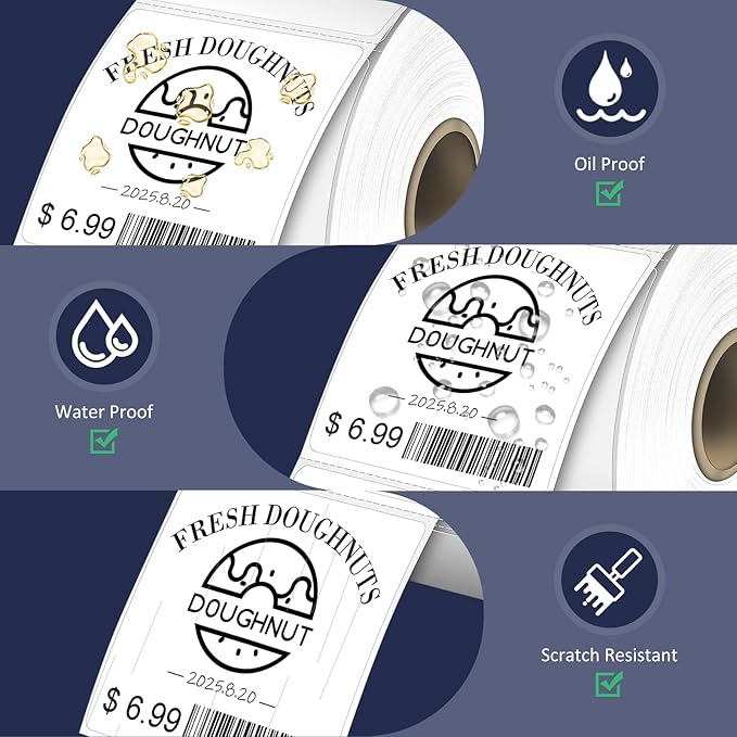 L LIKED 2" x 2" Direct Square Thermal Labels, Perforated QR Code and Barcode Labels & Compatible with Rollo, Zebra and Other Desktop Printers (10 Roll, 7500 Labels)