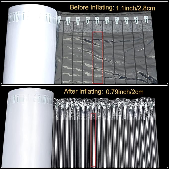 15.75 Inch x 164 Feet Bubble Cushioning Wrap Roll, Large Bubble Air Bubbles for Packaging Moving Shipping Delivering with Free Pump, Inflatable Air Column Bubble Bag Wine Bottle Protector