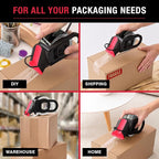 Packing Tape Dispenser - Heavy Duty Shipping Tape Dispenser for Boxes, Refillable, Fits Standard Bulk Tapes Up to 2" Wide - Razor-Sharp Cutting Packaging Tape Dispenser (1-Count)