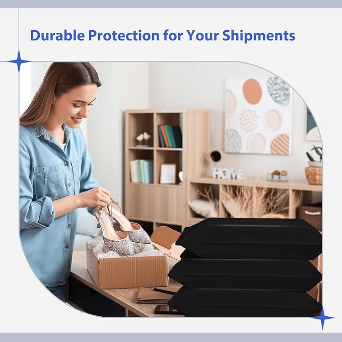 Fuxury Poly Mailers 17.7 X 22 Inches 50 Pcs, Bulk Shipping Bags for Clothing, Strong Adhesive Shipping Envelopes for Small Business Suppliers,Waterproof Mailers Poly Bags Mailing Envelopes Black
