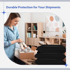 Fuxury Poly Mailers 17.7 X 22 Inches 50 Pcs, Bulk Shipping Bags for Clothing, Strong Adhesive Shipping Envelopes for Small Business Suppliers,Waterproof Mailers Poly Bags Mailing Envelopes Black