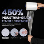ADHES Mini Hand Stretch Wrap Film, 5 Inch x 1000 Feet, 12-Pack 80 Gauge Industrial Strength Stretch Film, Shrink Wrap Roll for Packing, Pallet Wrap, Furniture Wrapping Moving & Protection