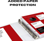 3 Ring Binder, Professional Angle D Ring Vinyl 3 Inch, Presentation Folder for Standard Pages 8.5 x 11 with Pockets, Crystal Clear View White (12 Pack) for Office Supplies