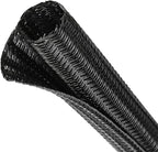 Split Wire Loom Tubing, Cable Protector Sleeve, Braided Cable Management for TV/Computer/Home Theater/Engine Bay, Cord Protectors from Pets No Chew (Black, 1/2"-10ft)