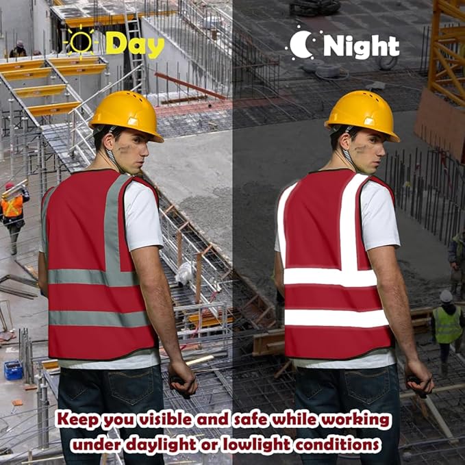BeautyWill Custom Logo Safety Vest Class2 High Visibility Reflective Vest Breathable Construction Vest
