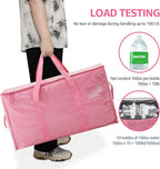Moving Bags Heavy Duty Extra Large, Moving Boxes, Moving Supplies Essentials,Storage Bins with Lids, Plastic Packing Totes, Storage Bags for Clothes with Handles & Zippers(Pink, 10 Pack)