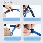 CrocSee 25ft - 3/4 inch Braided Cable Management Sleeve Cord Protector - Self-Wrapping Split Wire Loom for TV/Computer/Home Theater/Engine Bay - Black
