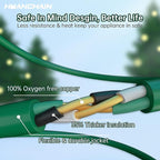 HUANCHAIN Indoor Outdoor Green Extension Cord 10 ft Waterproof, 16/3 Gauge Flexible Cold-Resistant Appliance Extension Cord Outside, 13A 1625W 16AWG SJTW, 3 Prong Electric Cable, ETL