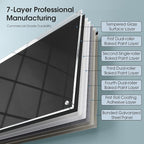 MaxGear Glass Whiteboard 36x24 Inches Wall Mounted, Magnetic Black Dry Erase Board with 1 Eraser, 1 Accessory Tray, 4 Markers and 6 Magnets, Large Frameless White Board for Office, School, Home