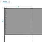 Patio 6' x 52' Outdoor Privacy Screen Freestanding Temporary Fence Panels Net Cover with Metal Poles for Outside Backyard Pool Garden Air Conditioner Fencing, Light Gray