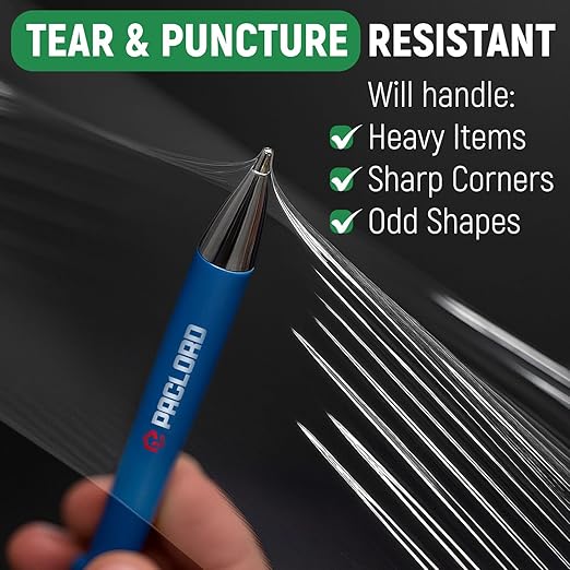 5" x 1000' Industrial Strength Mini Stretch Wrap with Extended Core Handles, Ready to Use Pack of 12 Clear Stretch Film Rolls, 80 Gauge, 500% Elongation - Shrink Wrap for Moving, Packing